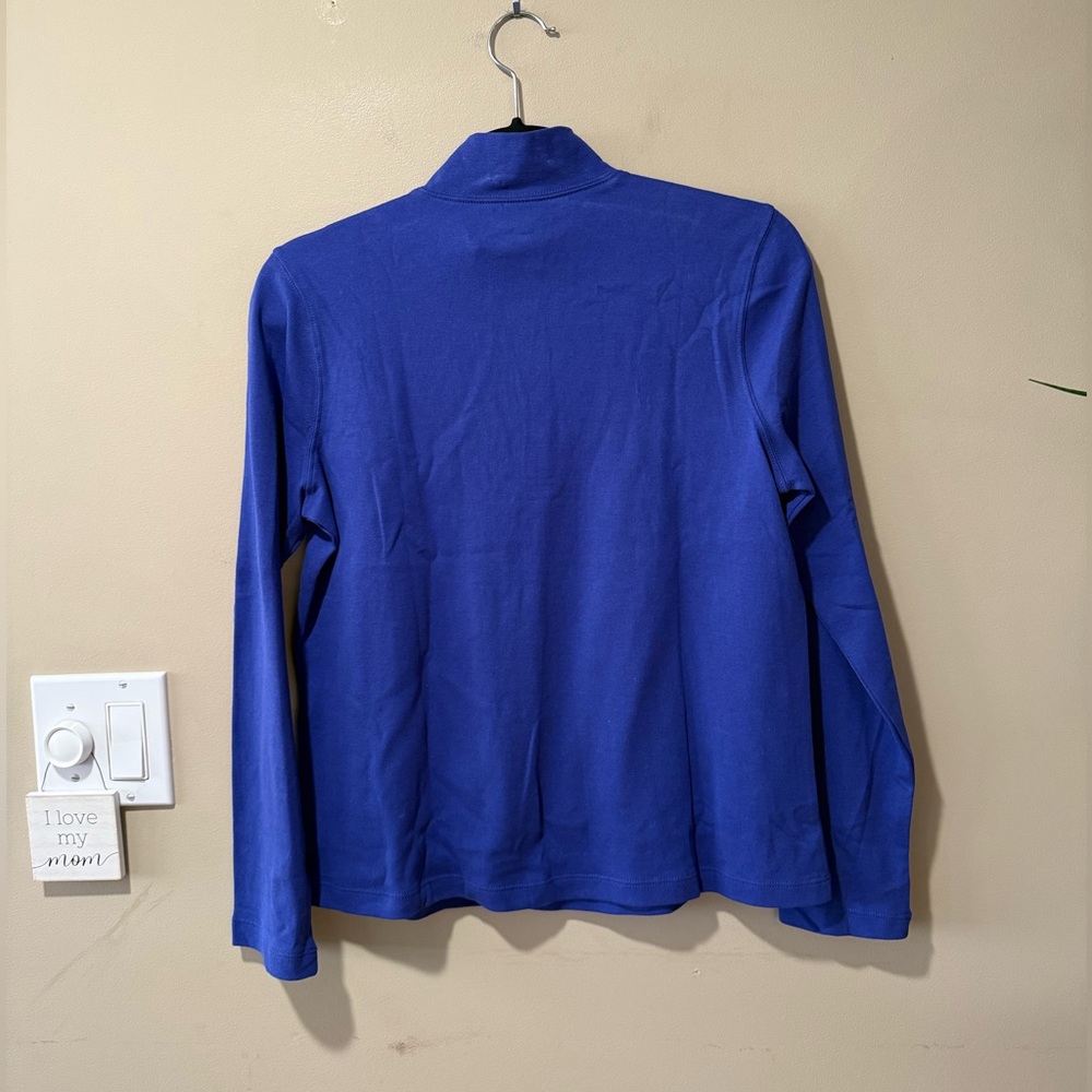 NWOT Appleseed’s Purple Mock Neck Button-Up T-Shirt - Picture 12 of 13